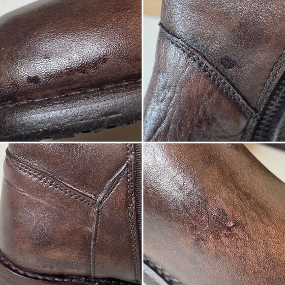 BED STU Manchester Distressed Brown Leather Tall Riding Boots BedStu Size 6.5 - Picture 9 of 16